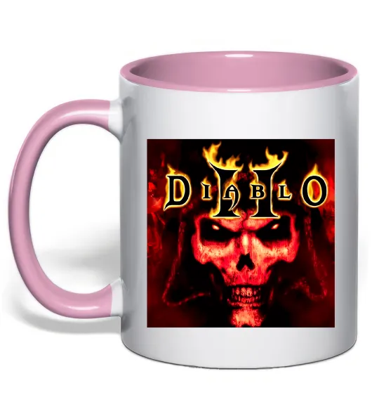 Чашка с цветной ручкой Diablo 2 poster Нежно розовый фото