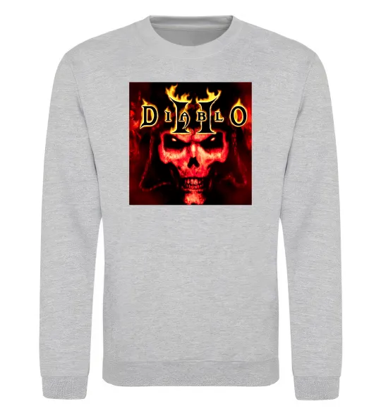 Світшот Diablo 2 poster Сірий меланж фото