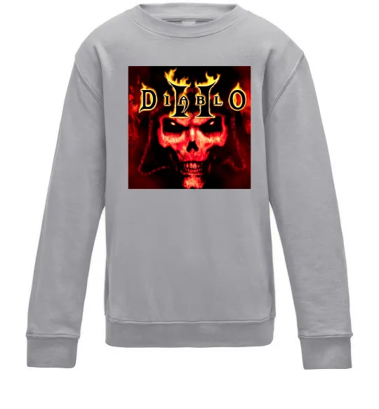 Дитячий світшот Diablo 2 poster Сірий меланж фото