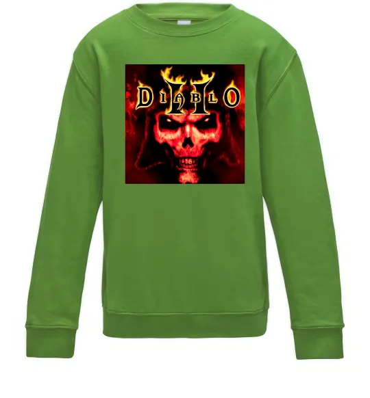 Дитячий світшот Diablo 2 poster Лаймовий фото