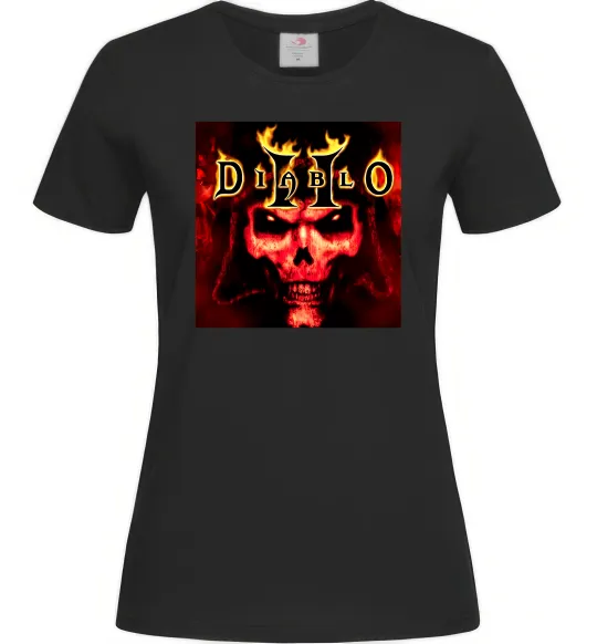 Женская футболка Diablo 2 poster Черный фото