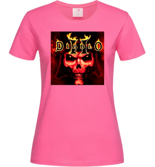 Женская футболка Diablo 2 poster Ярко-розовый фото