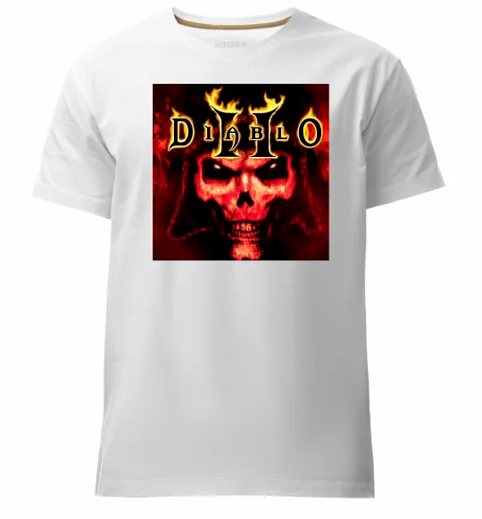Мужская премиум футболка Diablo 2 poster Белый фото