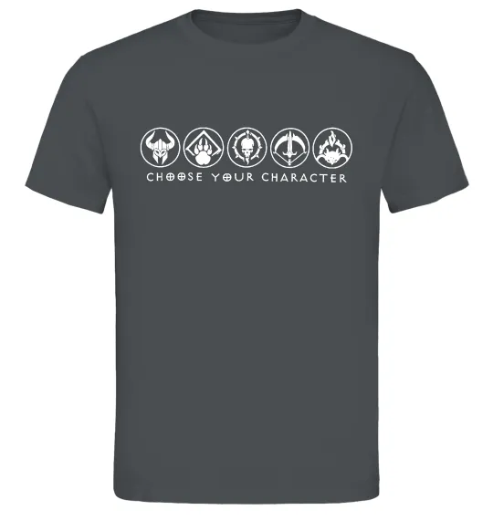 Чоловіча футболка Diablo Choose your character Графіт фото