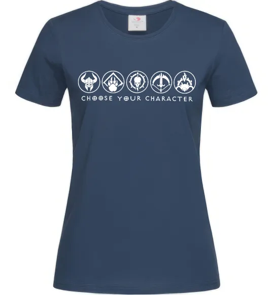 Жіноча футболка Diablo Choose your character Темно-синій фото