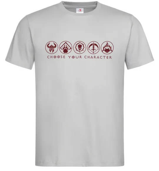 Чоловіча футболка Diablo Choose your character Сірий фото