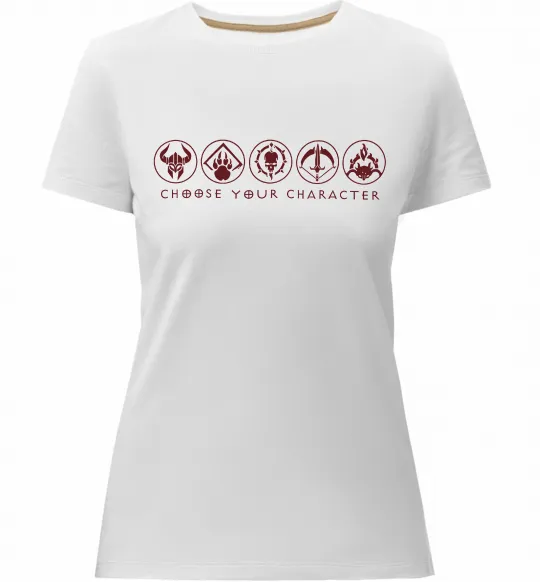 Жіноча преміум футболка Diablo Choose your character Білий фото
