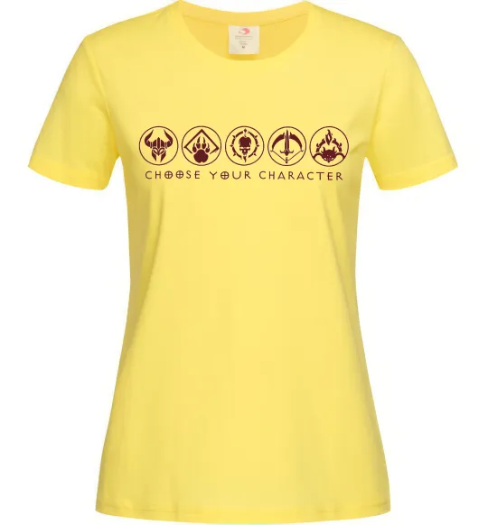 Жіноча футболка Diablo Choose your character Лимонний фото