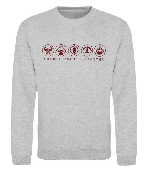 Свитшот Diablo Choose your character Серый меланж фото