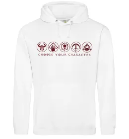 Мужская толстовка (худи) Diablo Choose your character Белый фото