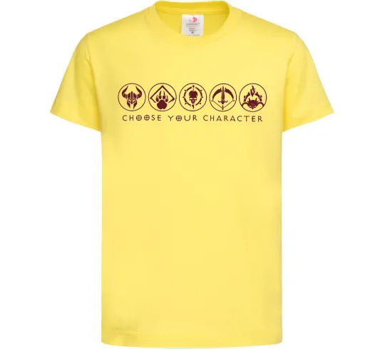 Дитяча футболка Diablo Choose your character Лимонний фото