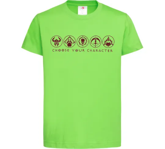 Дитяча футболка Diablo Choose your character Лаймовий фото