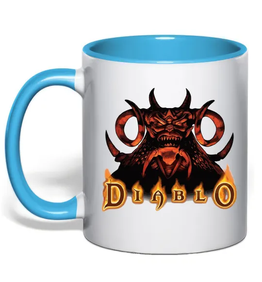 Чашка з кольоровою ручкою Diablo Блакитний фото