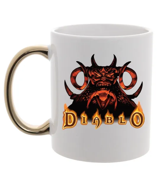 Чашка з кольоровою ручкою Diablo Золото фото