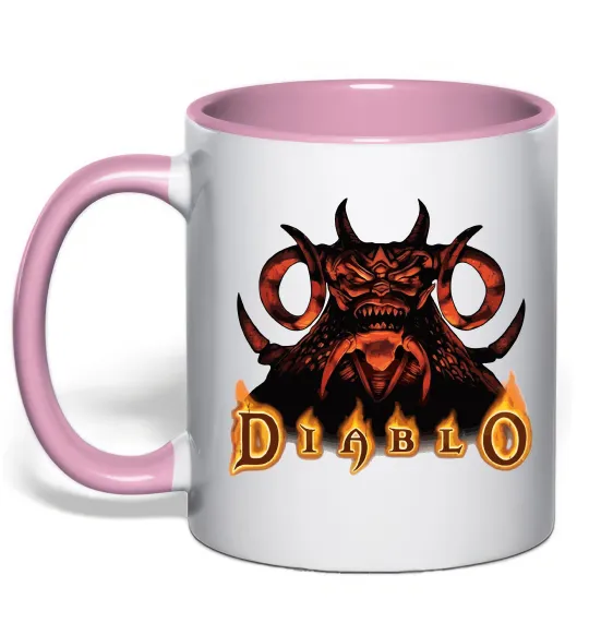 Чашка з кольоровою ручкою Diablo Ніжно рожевий фото