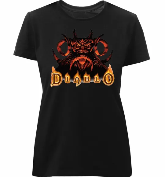 Женская премиум футболка Diablo Черный фото