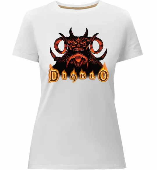 Женская премиум футболка Diablo Белый фото