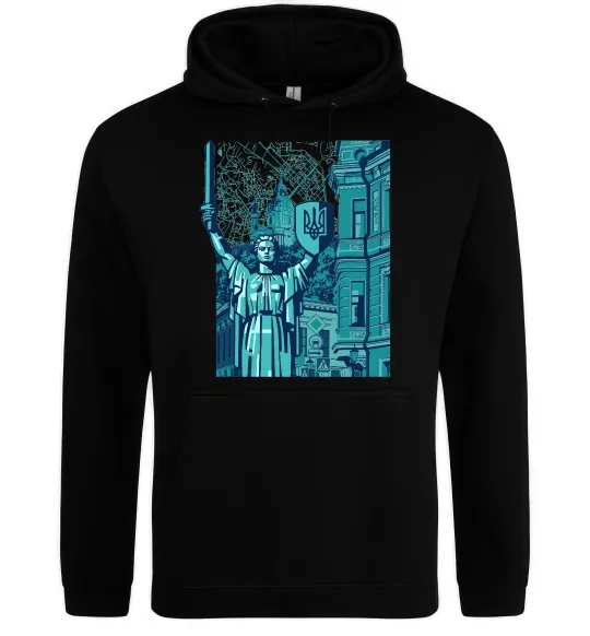 Жіноча толстовка (худі) Батьківщина-Мати та карта Чорний фото