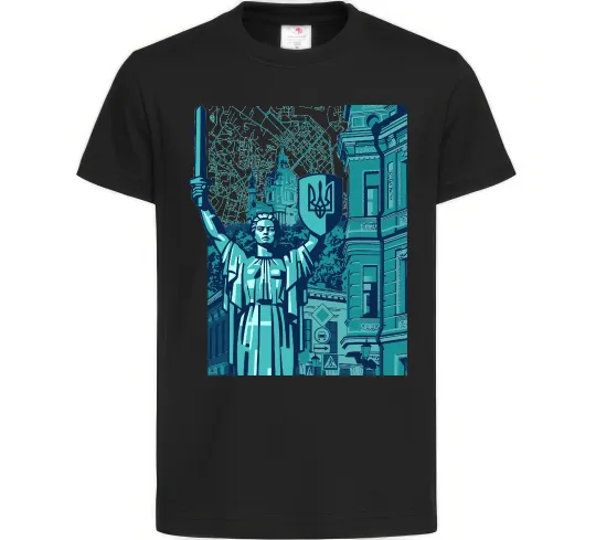 Дитяча футболка Батьківщина-Мати та карта Чорний фото