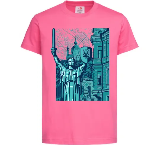 Дитяча футболка Батьківщина-Мати та карта Яскраво-рожевий фото