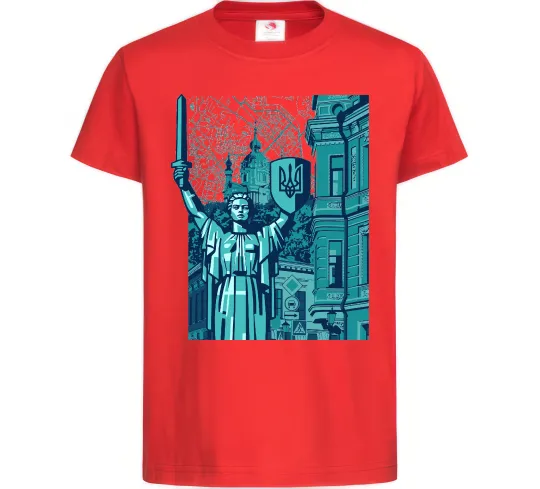 Дитяча футболка Батьківщина-Мати та карта Червоний фото