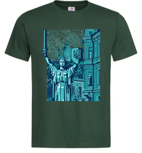 Чоловіча футболка Батьківщина-Мати та карта Темно-зелений фото