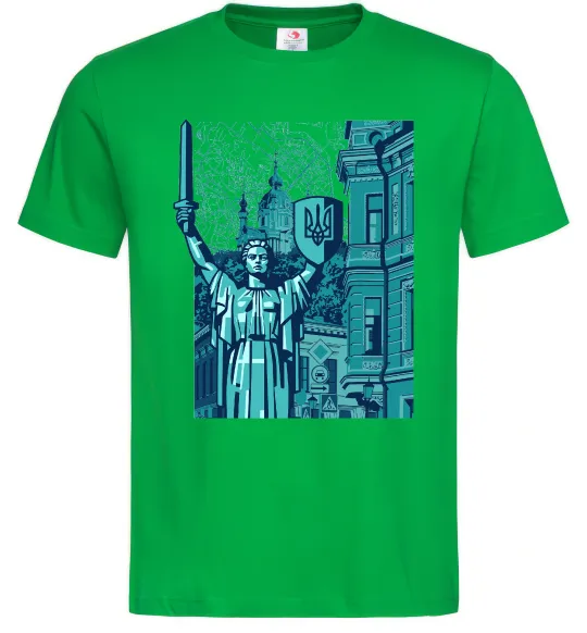 Чоловіча футболка Батьківщина-Мати та карта Зелений фото