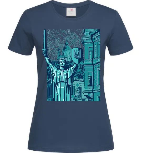 Жіноча футболка Батьківщина-Мати та карта Темно-синій фото