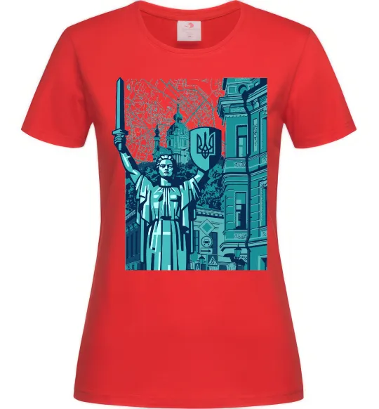 Жіноча футболка Батьківщина-Мати та карта Червоний фото