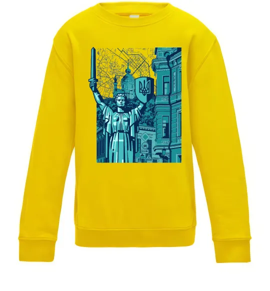 Дитячий світшот Батьківщина-Мати та карта Сонячно жовтий фото