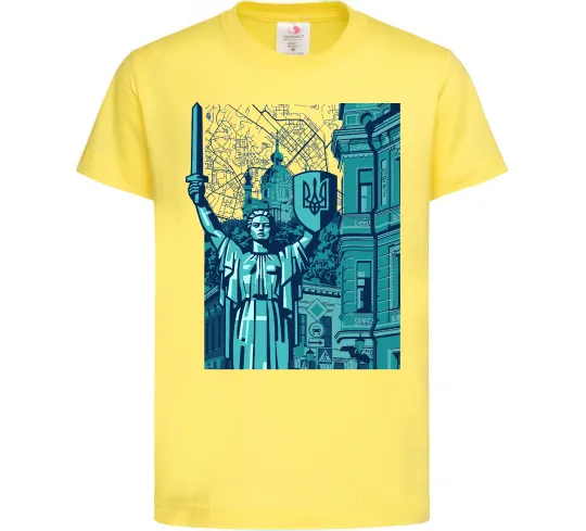 Дитяча футболка Батьківщина-Мати та карта Лимонний фото