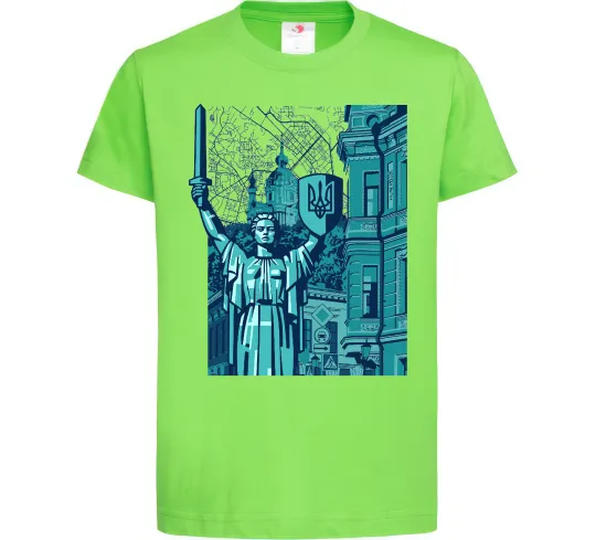 Дитяча футболка Батьківщина-Мати та карта Лаймовий фото