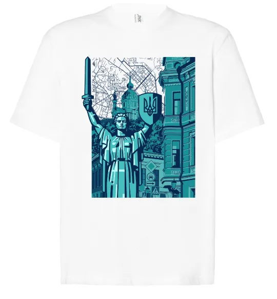 Футболка Оверсайз Батьківщина-Мати та карта Білий фото