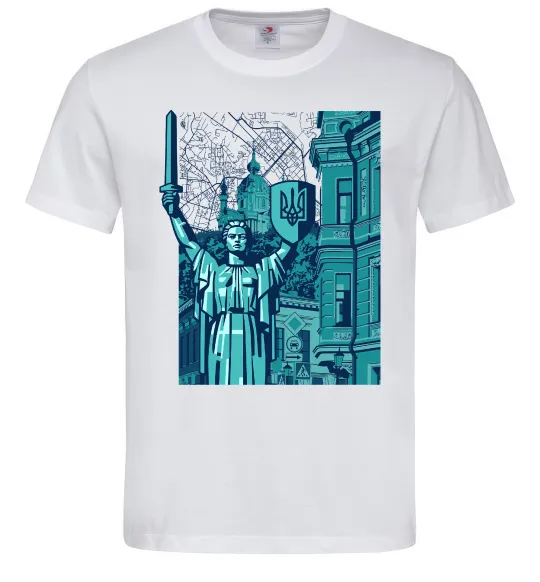 Чоловіча футболка Батьківщина-Мати та карта Білий фото