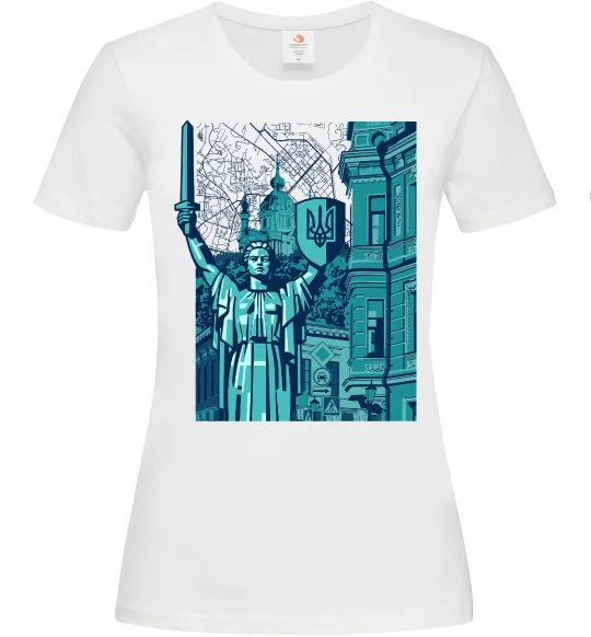 Жіноча футболка Батьківщина-Мати та карта Білий фото