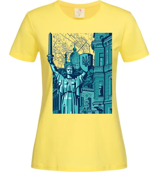 Жіноча футболка Батьківщина-Мати та карта Лимонний фото