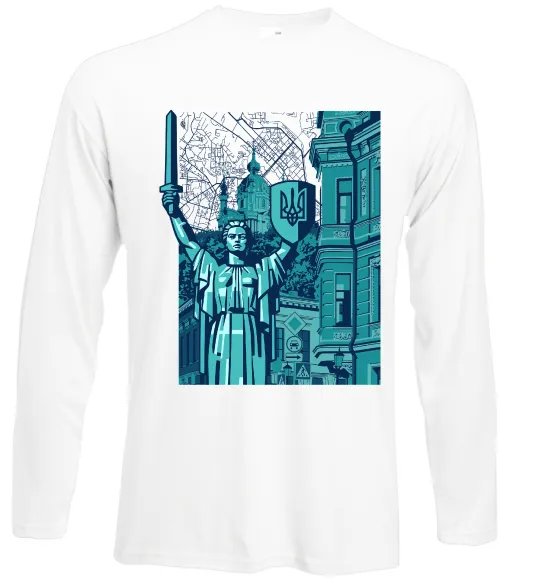 Лонгслів Батьківщина-Мати та карта Білий фото