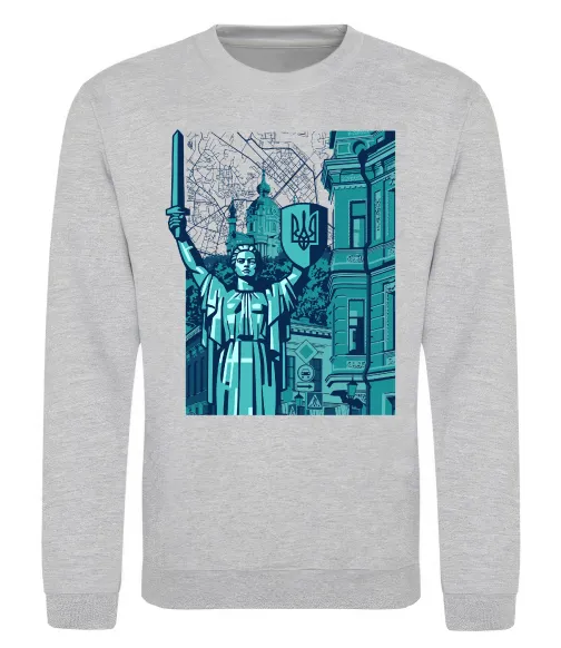 Світшот Батьківщина-Мати та карта Сірий меланж фото