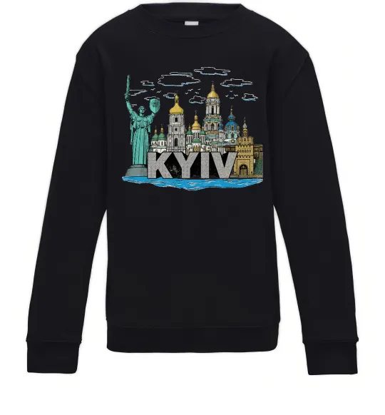 Детский Свитшот Kyiv Архітектурні пам’ятки Черный фото