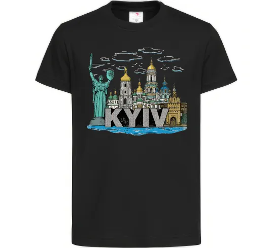 Детская футболка Kyiv Архітектурні пам’ятки Черный фото