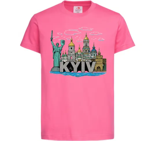 Детская футболка Kyiv Архітектурні пам’ятки Ярко-розовый фото