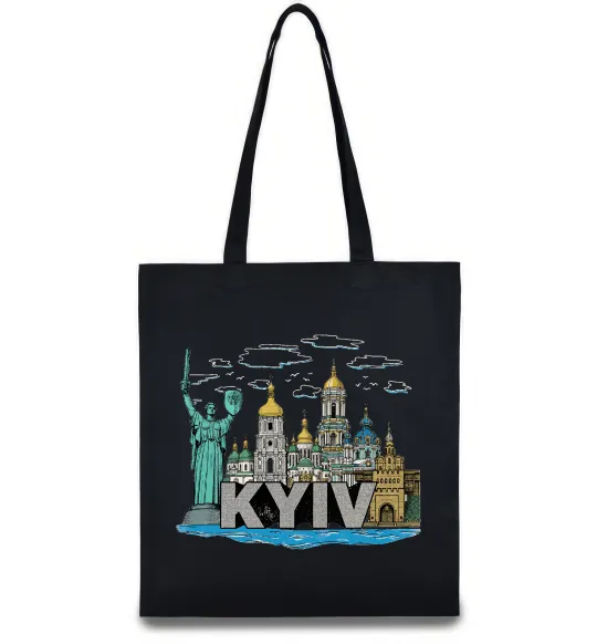 Эко-сумка Kyiv Архітектурні пам’ятки Черный фото