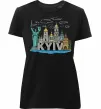 Женская премиум футболка Kyiv Архітектурні пам’ятки Черный фото