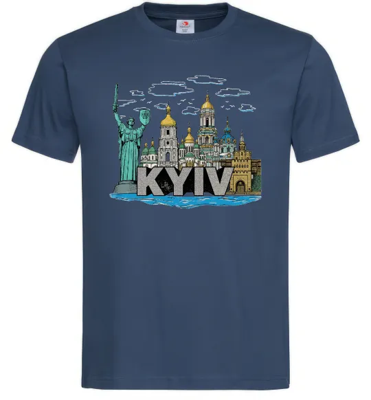 Мужская футболка Kyiv Архітектурні пам’ятки Темно-синий фото