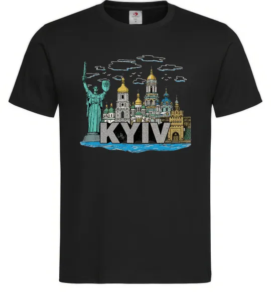 Мужская футболка Kyiv Архітектурні пам’ятки Черный фото