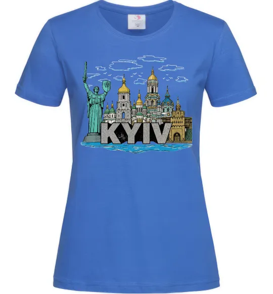 Женская футболка Kyiv Архітектурні пам’ятки Ярко-синий фото