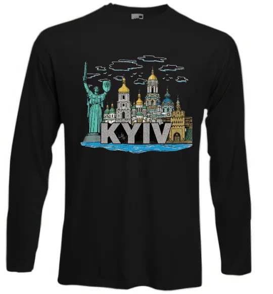 Лонгслив Kyiv Архітектурні пам’ятки Черный фото