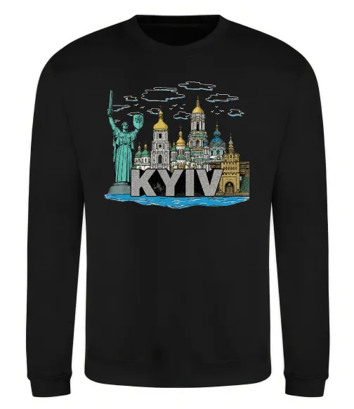 Свитшот Kyiv Архітектурні пам’ятки Черный фото