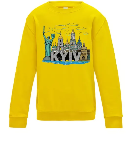 Детский Свитшот Kyiv Архітектурні пам’ятки Солнечно желтый фото