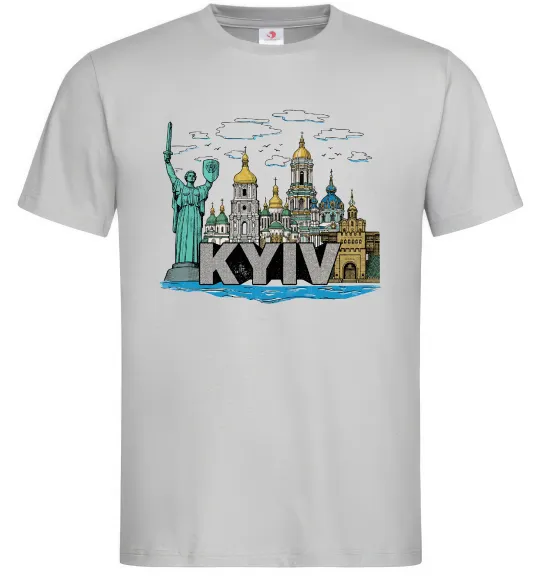 Мужская футболка Kyiv Архітектурні пам’ятки Серый фото